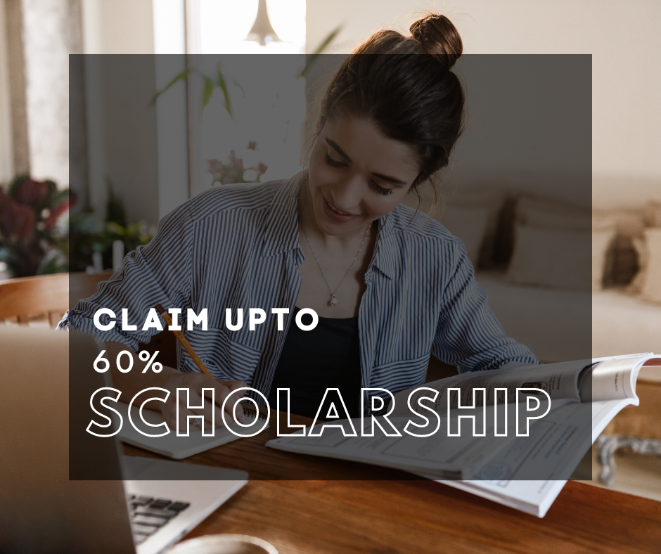 Up to 60% scholarship offer